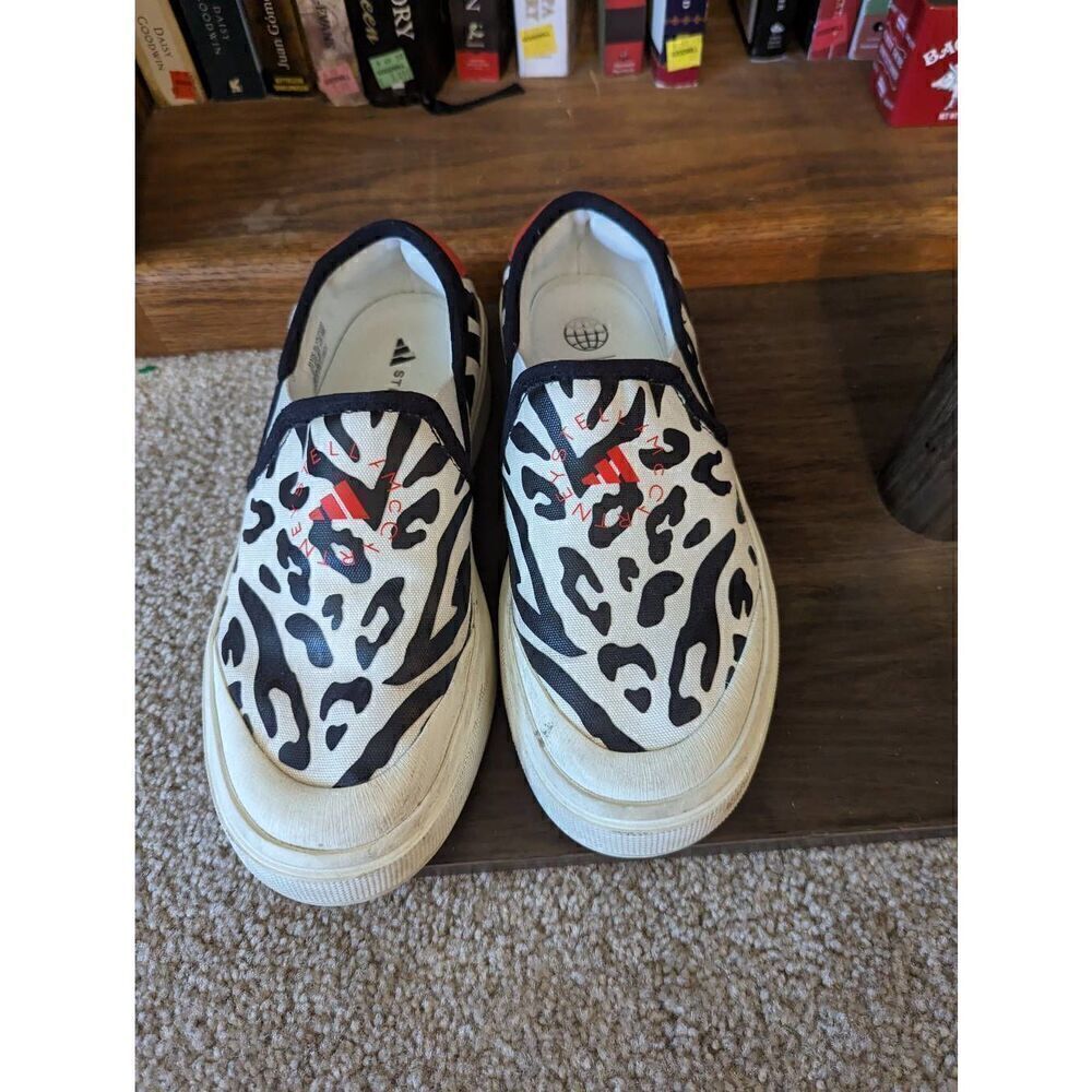 Authentic ADIDAS STELLA MCCARTNEY COURT Animal Print Canvas Shoes 6